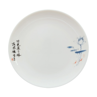 晏邦 密胺餐具 月光盘荷韵 8寸 直径200*20mm 1个