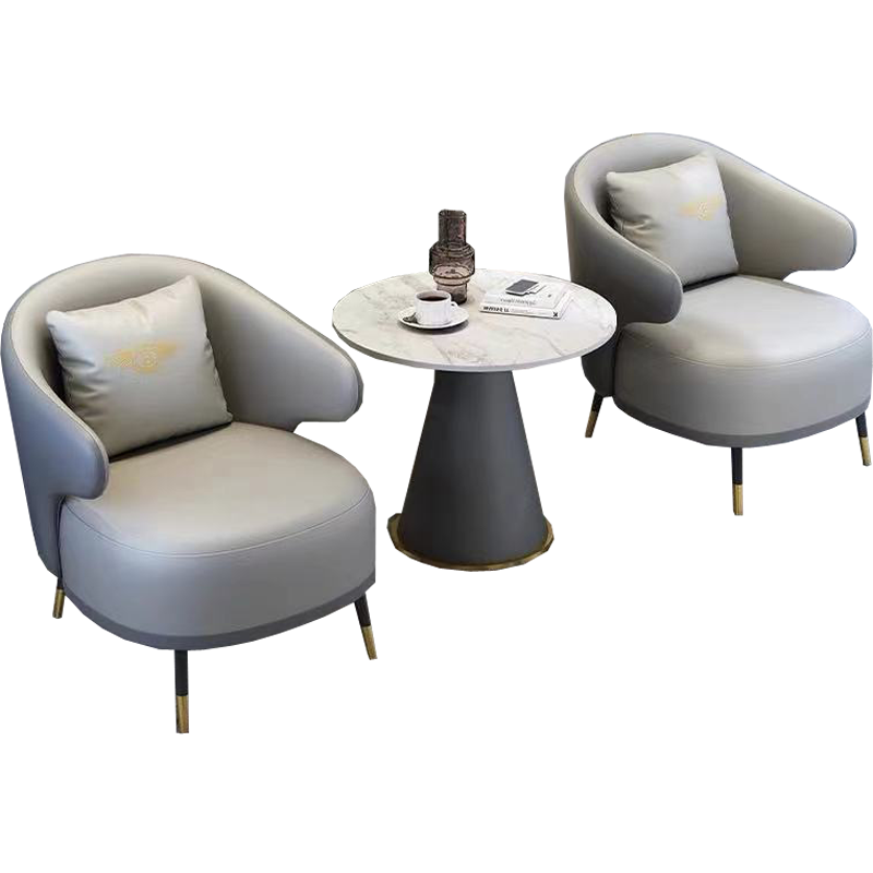 晋舰 洽谈沙发组合轻奢售楼处谈判小圆桌洽谈沙发桌子 1圆桌2沙发