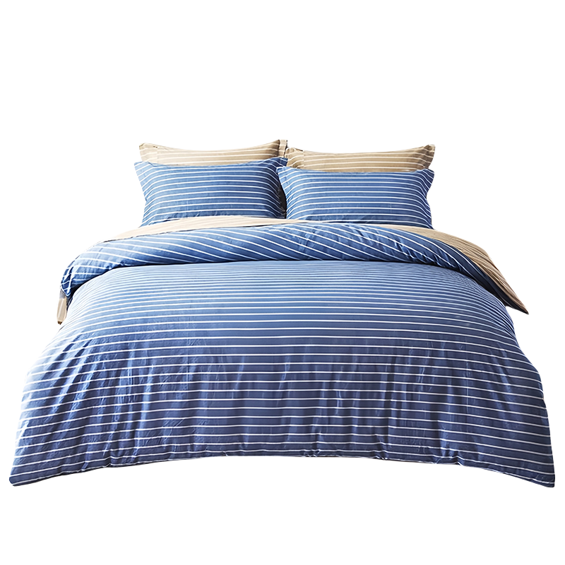 东纺拾光 ES3018 元气满满系列纯棉床上三件套150*200cm 宝蓝+浅灰 (单位:套)
