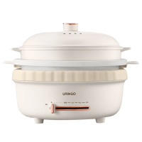 七彩叮当鸳鸯电火锅多用途锅电煮锅多功能锅QC-HG02-YA蒸笼鸳鸯