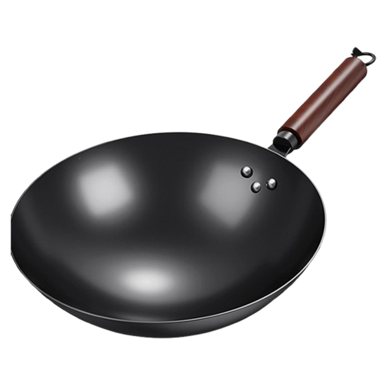 纳丽雅(Naliya)铁锅炒菜锅手工章丘老式炒锅家用不粘锅无涂层燃气灶适用_28cm无耳无赠品已开锅特价