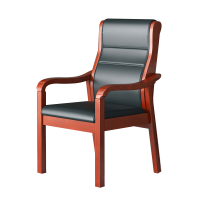 信京实木椅会议椅职员老板办公椅人体工学皮艺班前椅
