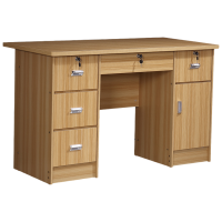 锦北 1.2米台式电脑桌家用简约办公桌经济型卧室小书桌写字台宣传桌职工位 黄柚木120*60*75CM电脑桌