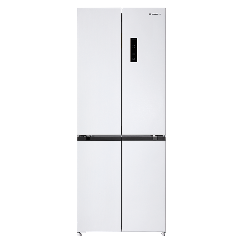 上菱435升十字对开四开门大容量家用电冰箱 60cm超薄平嵌底部前置散热 BQE435PWFL(岩白)
