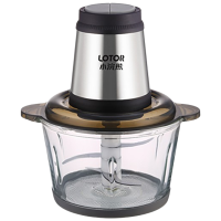 LOTOR绞肉机2L家用多功能小型全自动不锈钢料理机单刀款QSJ-8-BLW-DD