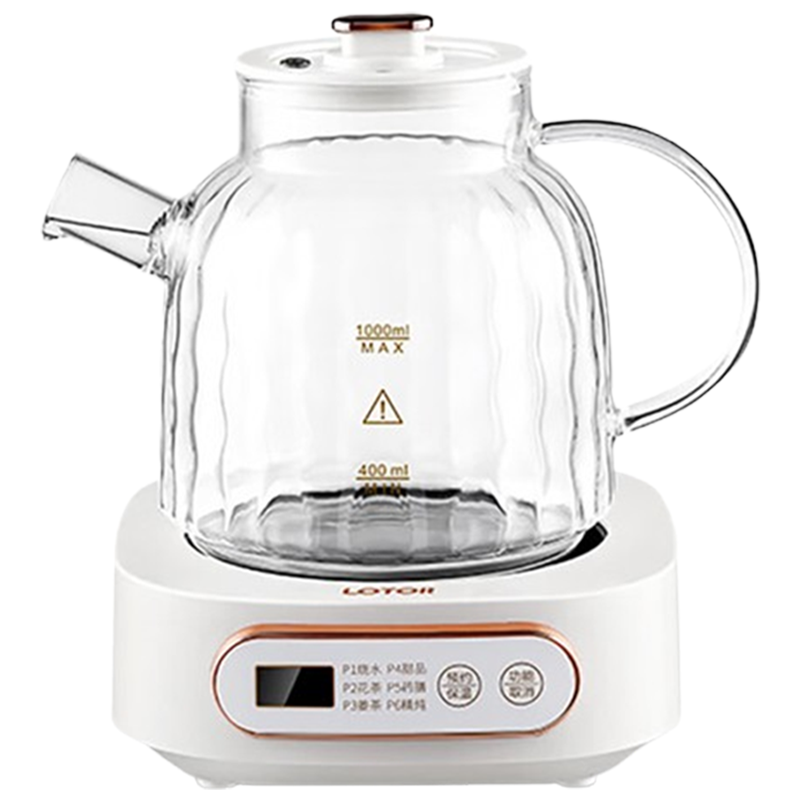 LOTOR养生壶1L家用迷你煮茶器多功能玻璃恒温电热水壶D8-BS-ZCK