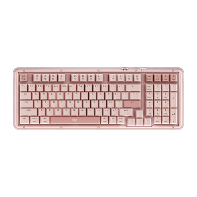 罗技(Logitech)琥珀系列K98S无线机械键盘双模蓝牙2.4G热插拔粉色