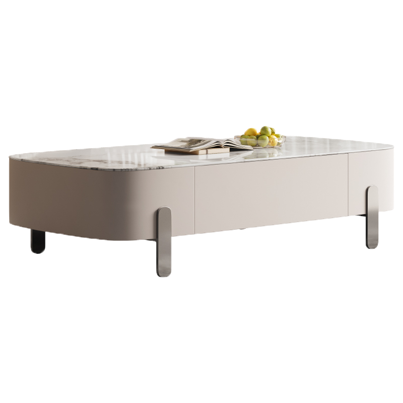 苏宁家具意式岩板茶几电视柜组合客厅网红边几-卡尔适1058