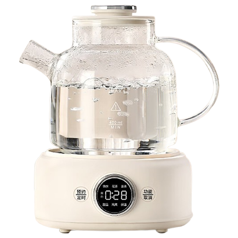 LOTOR养生壶1L多功能养生玻璃壶白色标准款D11-MB-JCK