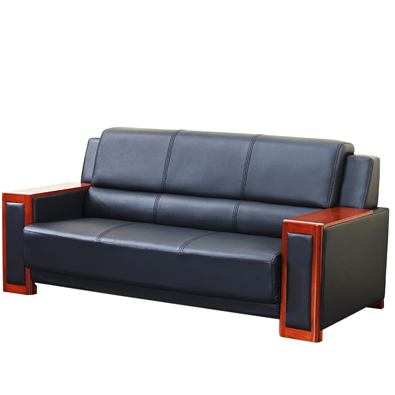 东杉办公沙发 牛皮商务沙发三人位