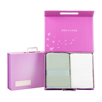 非草非木 竹纤维浴巾礼盒套装 柔润加厚浴巾2条套装礼盒 FM-3078