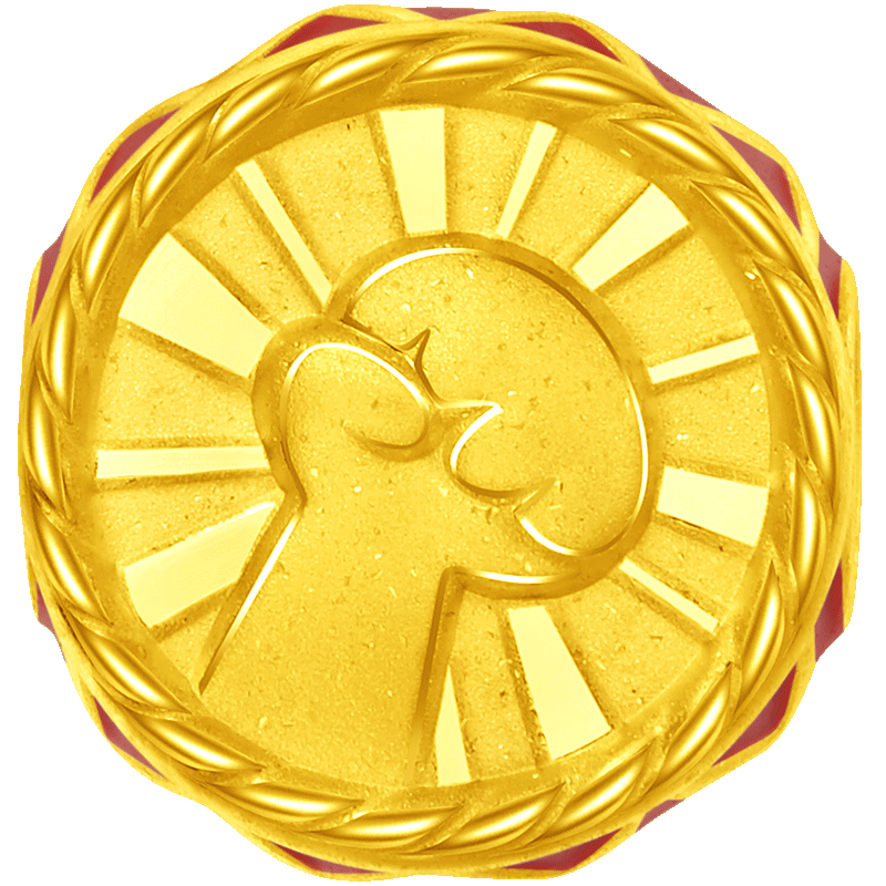 周大福 鼓励鼓力加油奋斗 定价足金黄金转运珠配绳 EOR441