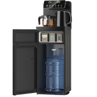 奥克斯(AUX)茶吧机家用智能语音客厅高端全自动一体柜饮水机_黑色_冰温热