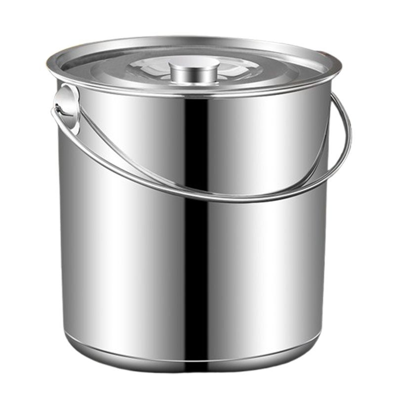 烘焙精灵不锈钢圆桶水桶手提式加厚汤桶带盖商用储水桶家用幼儿园提桶厨房