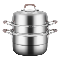 赫巴兹家用蒸锅加厚蒸笼蒸煮304不锈钢炖锅汤锅电磁炉燃气灶通用