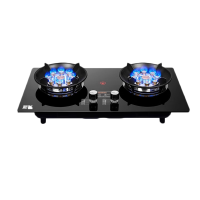 新飞(Frestec)燃气灶双灶煤气灶家用嵌入式天然气灶台式液化气灶猛火灶炉具 豪配款-钢化玻璃双九腔猛火_天然气