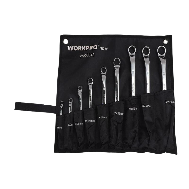万克宝 9件套碳钢双梅扳手布袋组套 (9件套)套