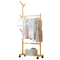 戴劲 简易衣架落地衣帽架卧室置物架挂衣架衣服的架子家用落地式 60款