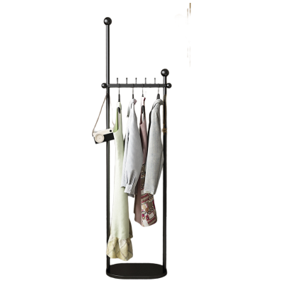 锦北 衣架落地卧室内衣帽架家用简易衣服架简约现代挂衣架创意 H黑色