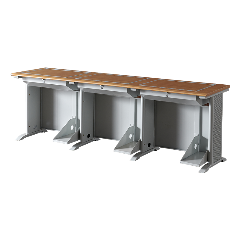 臻远 ZY4012427 隐藏式翻转电脑桌培训桌办公桌C款三人位