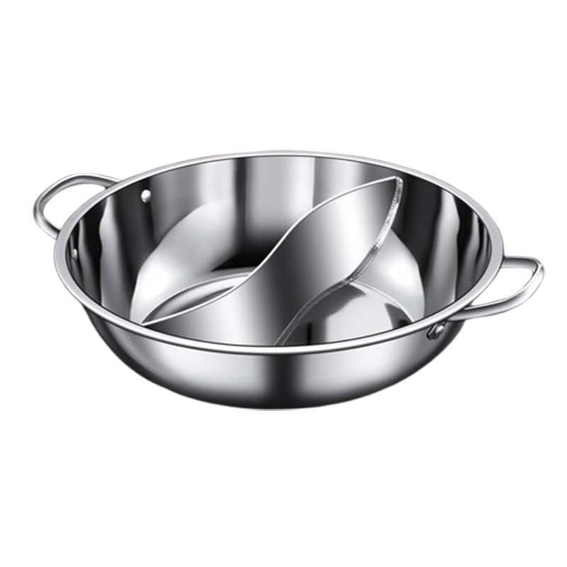 烘焙精灵鸳鸯锅吃火锅锅具家用锅电磁炉火锅盆商用不锈钢打阴阳锅户外