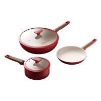 火象 鸿运莱锅具三件套炒锅煎锅奶锅HXG-TZ337套