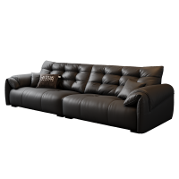 苏宁生活真皮沙发高靠背皮艺沙发意式极简大象耳朵-卡尔适许愿