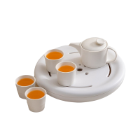 海亚森 TK-3114 森禧集简约东方陶瓷茶器一壶四杯带茶盘(内含茶夹茶巾)亚朵款(计价单位:套)白色