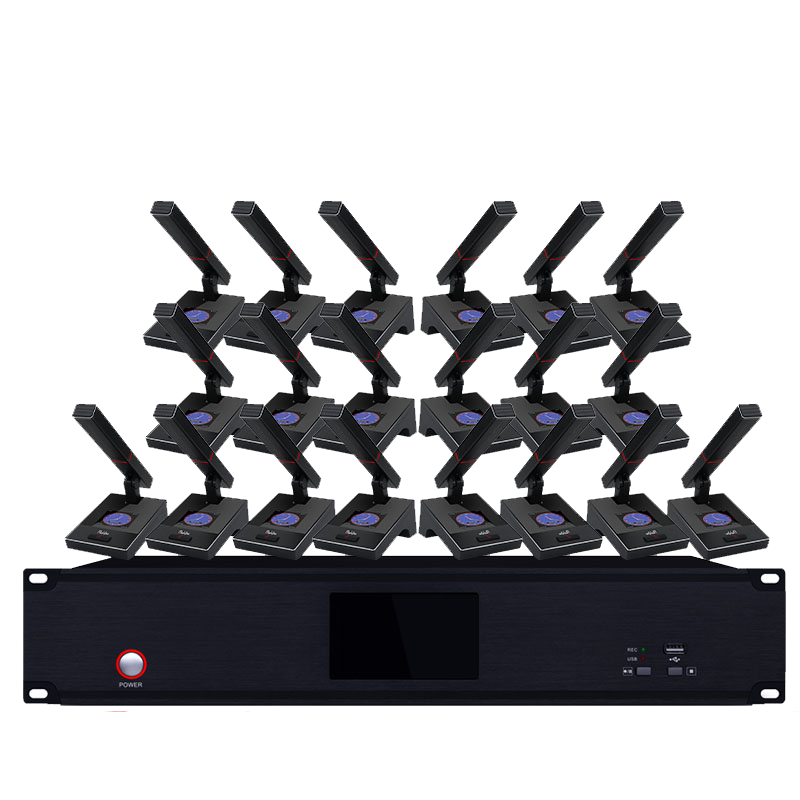 润普Runpu RP-SLG306 国产化有线手拉手系统 工程会议话筒带视像跟踪功能方杆短杆鹅颈麦一拖二十