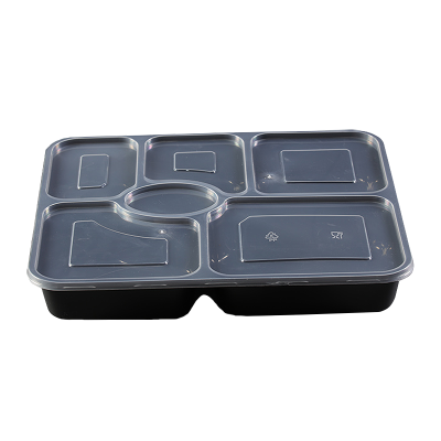 DERUIMAN一次性饭盒六分格打包盒1440ml外卖餐盒