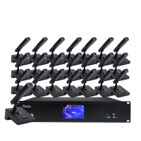 润普Runpu RP-YS6600(1+22)专业有线手拉手方杆桌面式鹅颈麦克风工程话筒大型会议有线一拖二十二