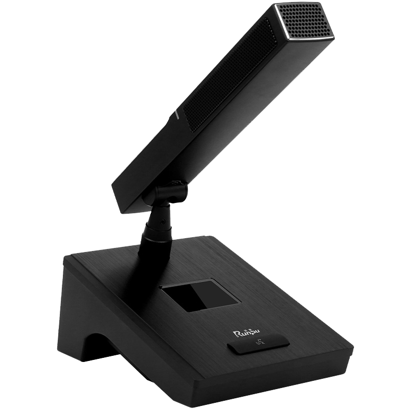 润普Runpu RP-SLG106 专业有线手拉手方杆桌面式鹅颈麦克风工程话筒大型会议有线一拖四