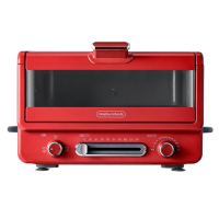 摩飞电烤箱12L翻盖式小魔箱家用烘焙煎烤一体烤箱英伦红MR8800