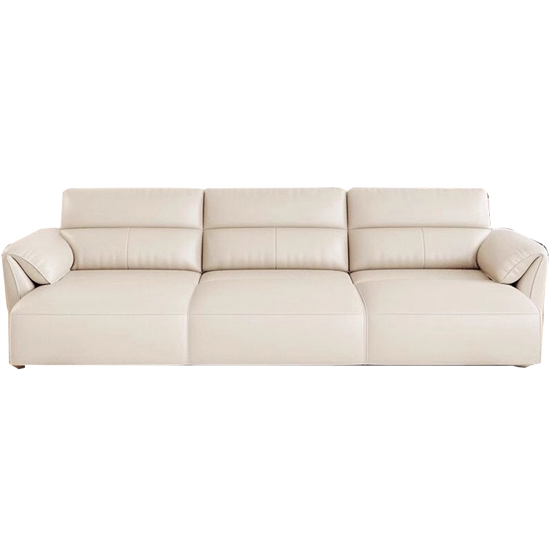 质凡电动功能真皮沙发床客厅小户型翻盖茶几智能可伸缩直排沙发 2.35米三位[无线遥控伸缩]