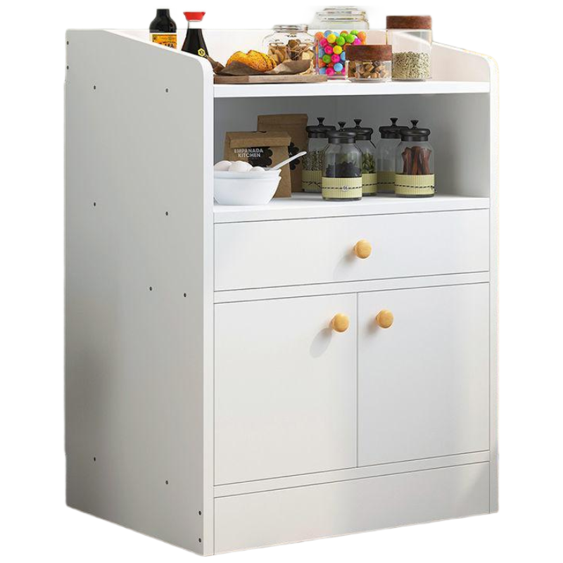 戴劲 厨房餐边柜现代简约茶水柜厨柜收纳柜橱柜客厅储物柜多功能碗柜 暖白色