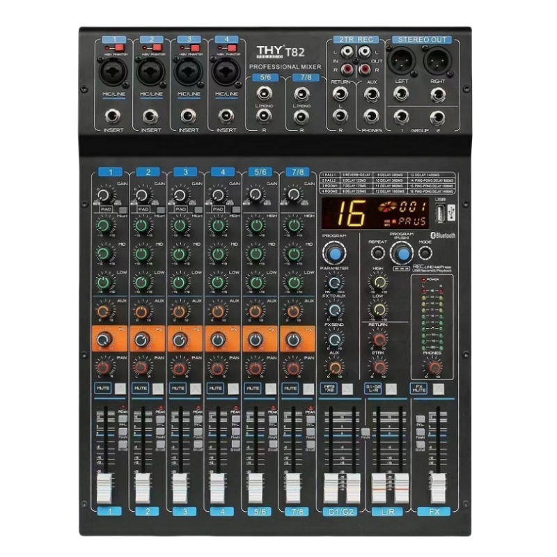THY PRO AUDIO8路调音台2编组输出 T82 台