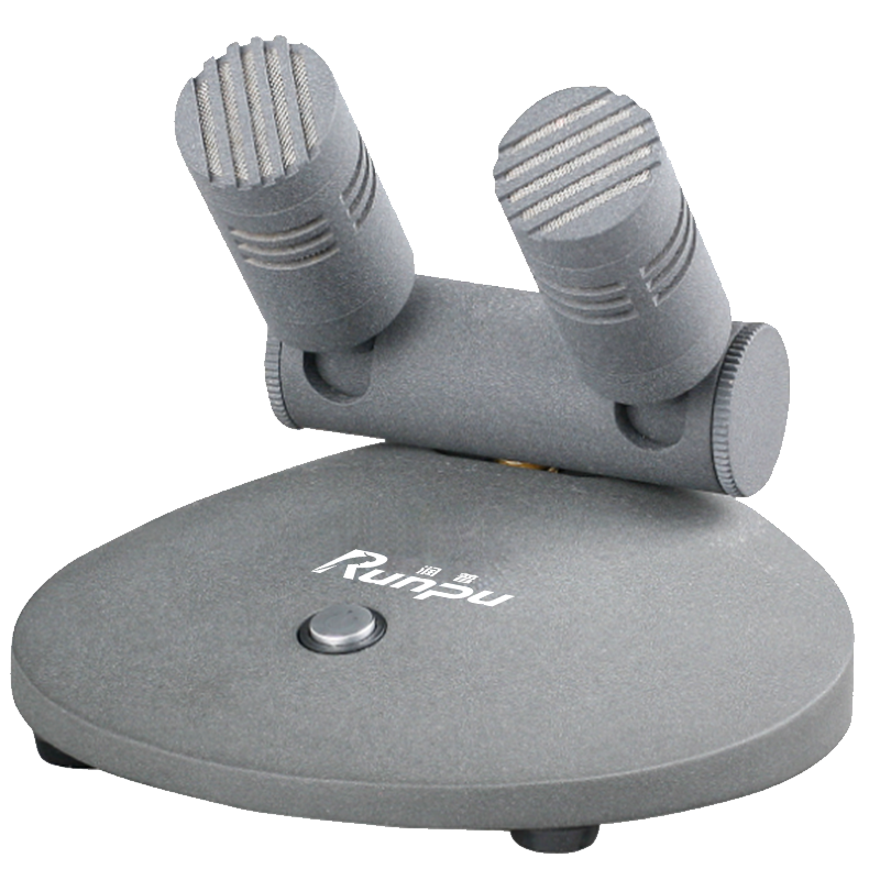 润普Runpu RP-YXD838国产化专业有线电容会议麦克风话筒 桌面台式双杆鹅颈麦演讲指挥主持麦克风