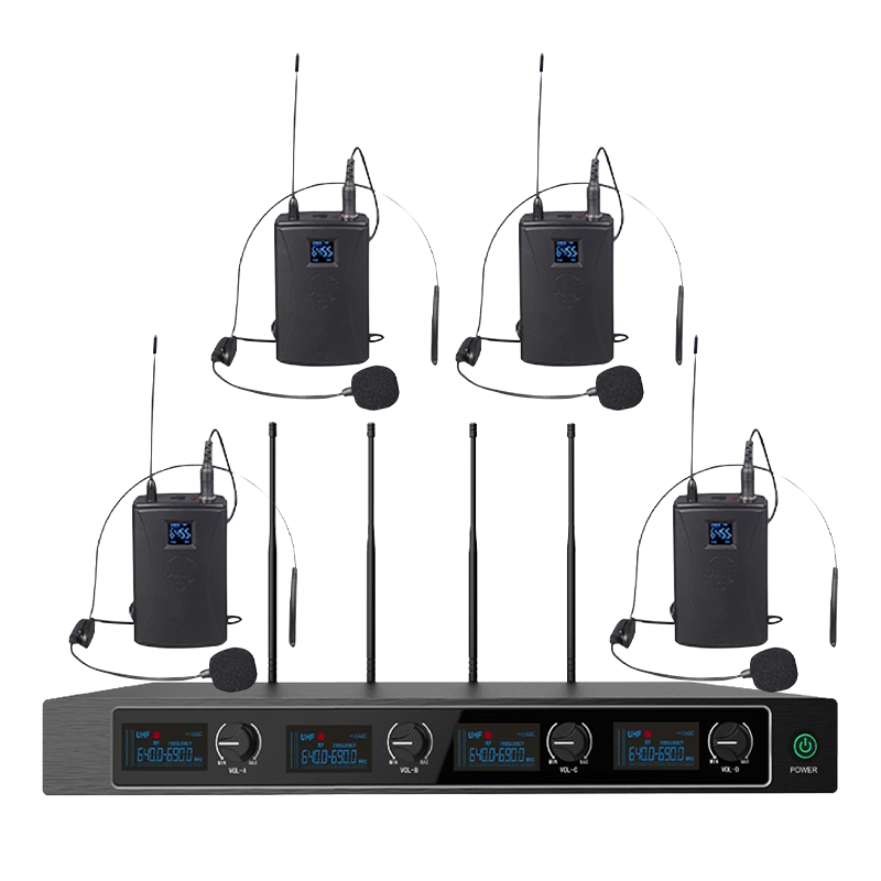 润普(Runpu)会议室礼堂报告厅主持舞台演出一拖四无线领夹麦克风话筒RP-WX8004L