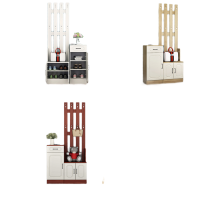 晋舰 鞋柜带挂衣架一体家用卧室落地口衣帽架现代简约玄关衣帽柜 3门[简欧柜]黑胡桃配暖白