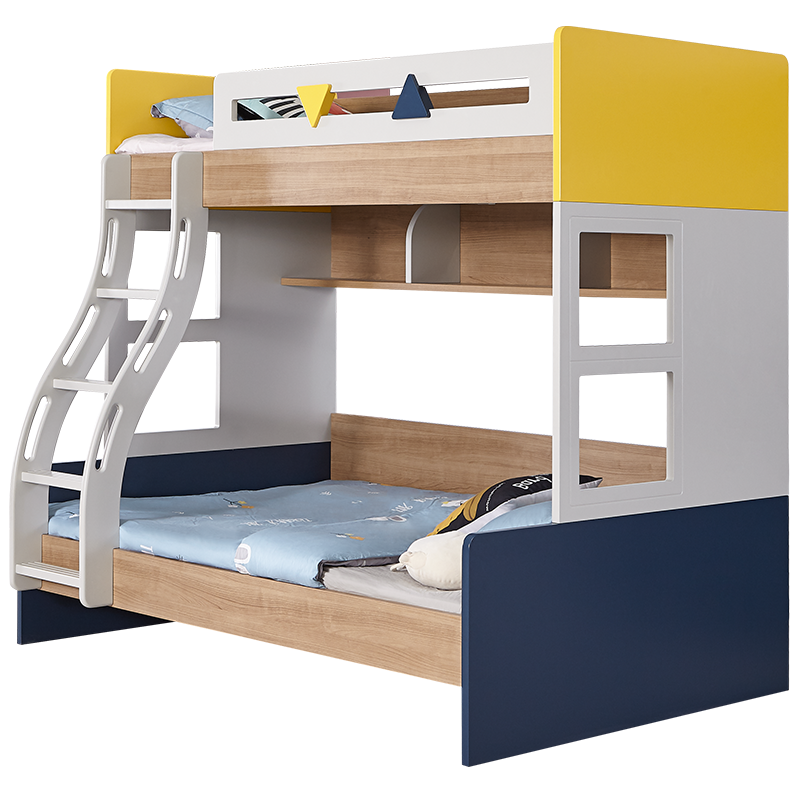 全友家居 现代简约青少年儿童床 卧室高低床 子母床 实木扶梯