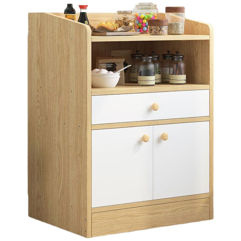 锦北 厨房餐边柜现代简约茶水柜厨柜收纳柜橱柜客厅储物柜多功能碗柜 尼亚美胡桃色