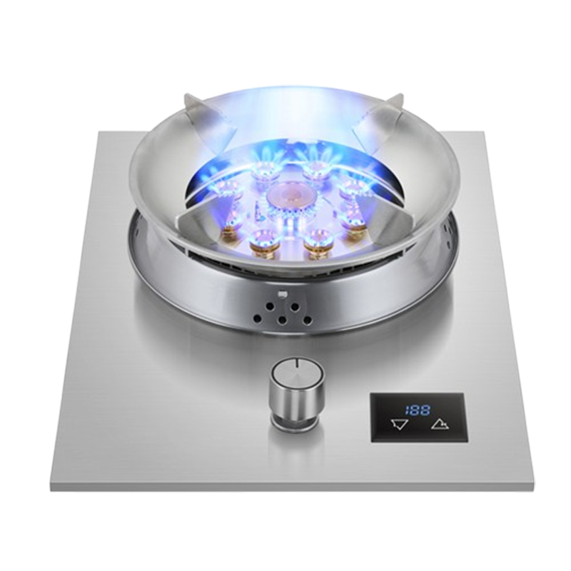 纳丽雅(Naliya)家用煤气灶单灶燃气灶液化气天然气嵌入式台式猛火_标配加厚玻璃双旋火钢盖熄火保护