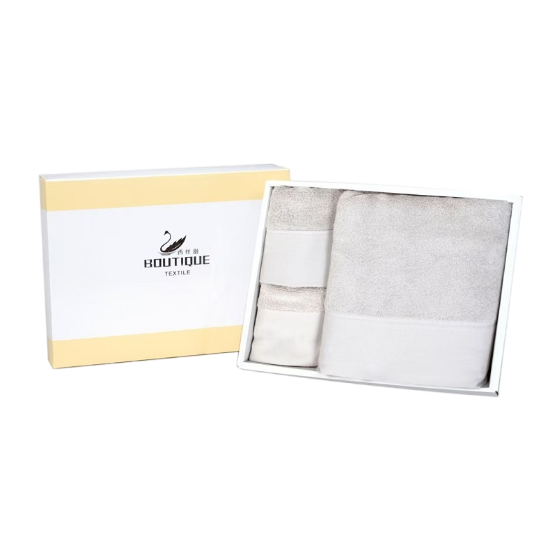 香丝羽 纯棉毛巾三件套礼盒装 浴巾70*140 500g 毛巾34*75 120g 方巾34*34 60g 盒