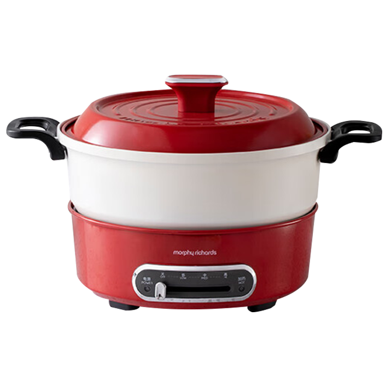 摩飞电火锅3L分体式电煮锅烤涮一体料理锅英伦红MR9087