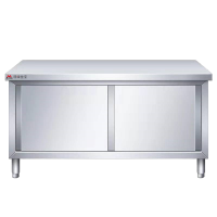 明焌佳宝 置物架加厚不锈钢拉门工作台1800*600*800