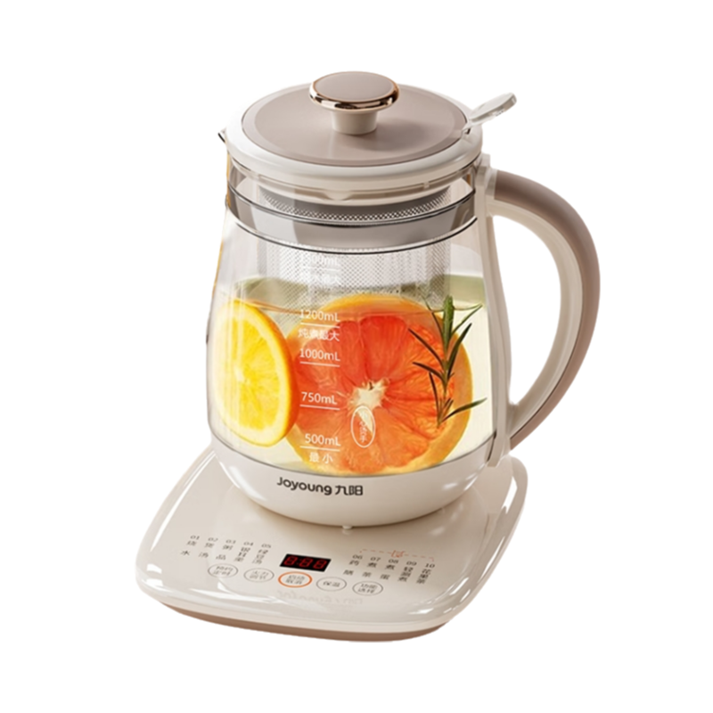 九阳(Joyoung) 养生壶 1.5L煮茶壶煮茶器 玻璃花茶壶 316不锈钢恒温电热水壶 K15D-WY345