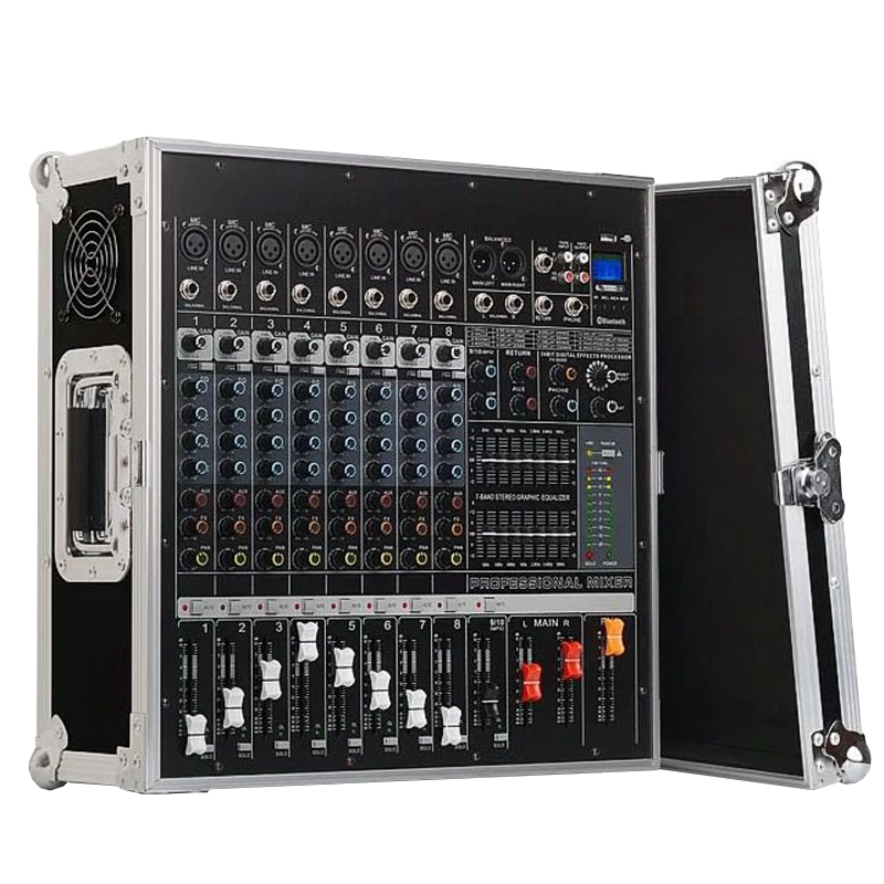 润普Runpu RP-T9-G350 国产化专业调音台功放一体机9路航空箱式大功率350W带MP3内置效果器