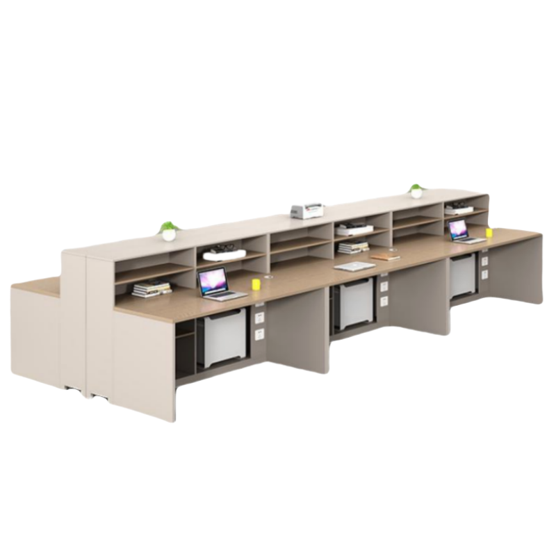 怡卓欧办公桌三人位3.6米+活动柜组