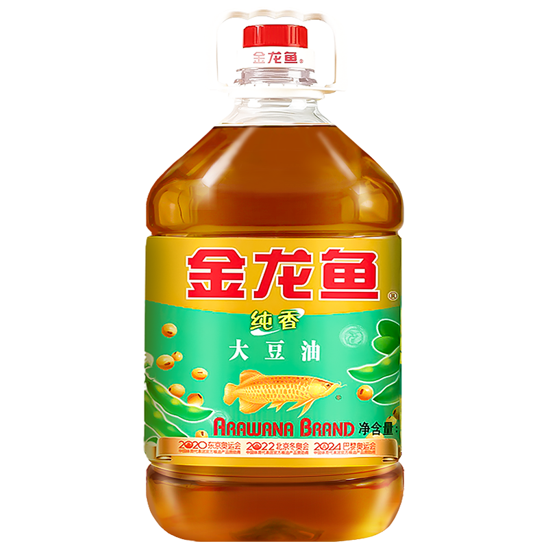 金龙鱼纯香大豆油5L家用大桶食用油植物油炒菜烹饪油炸三级豆油[生产日期24年11月]