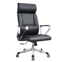 东杉 主管椅 转椅黑色皮椅 把